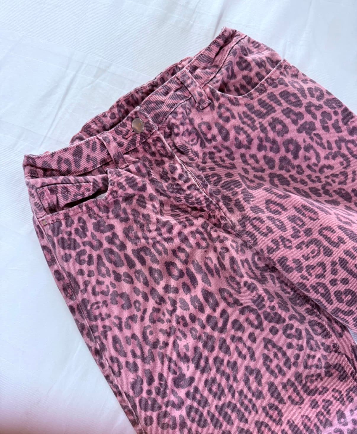 Girls Leopard Print Jeans