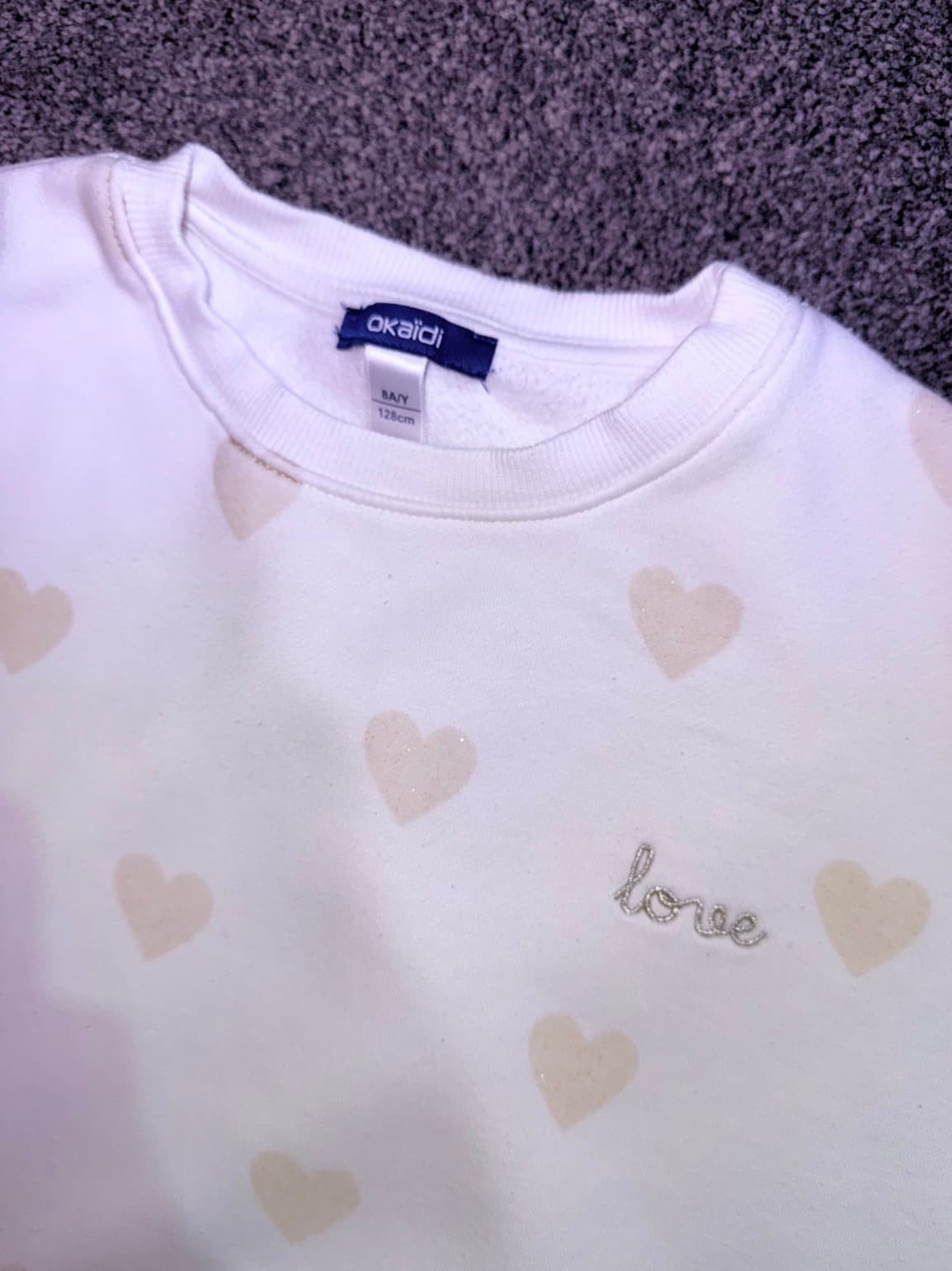 Okaïdi | Girls Heart Print Sweatshirt – 8Y