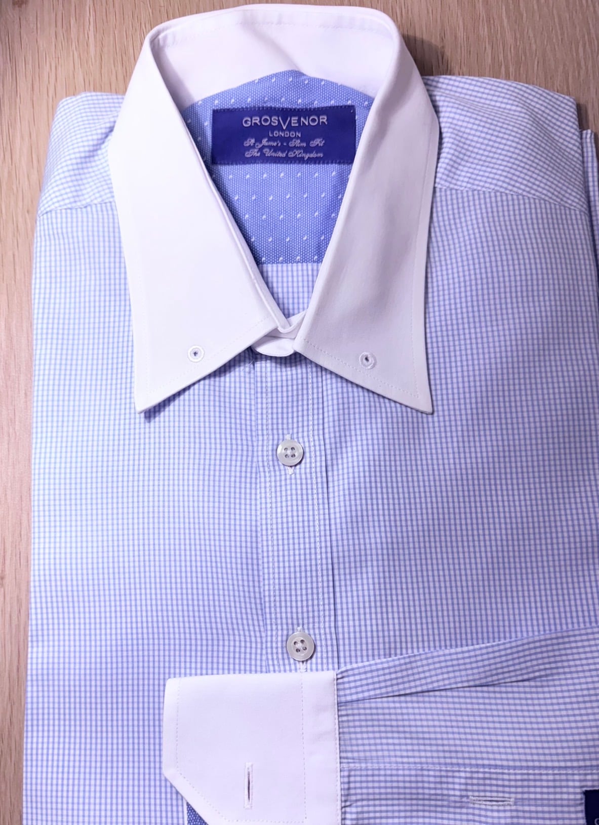 Grosvenor Contrast Collar Shirt - M - Image 1