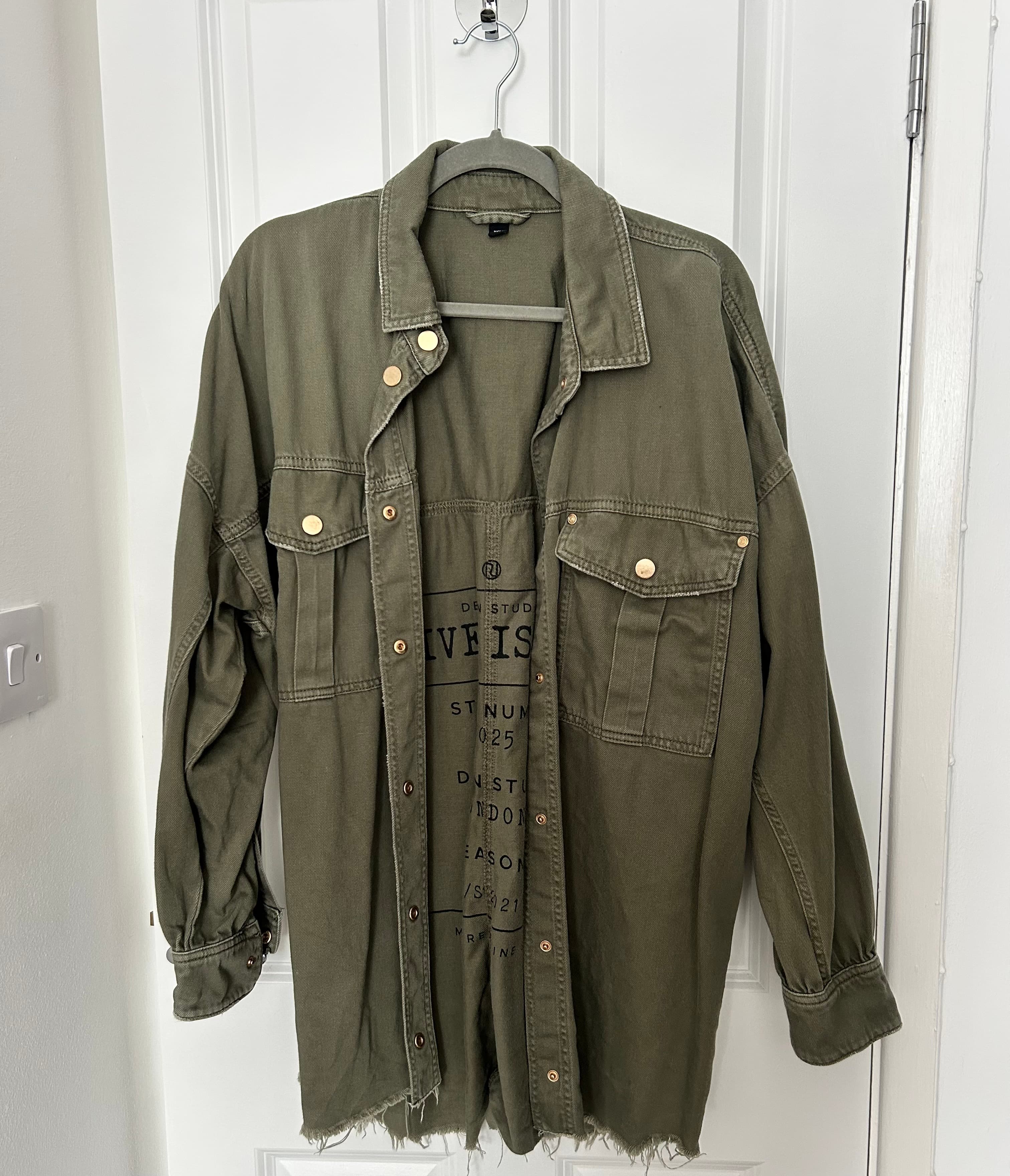 Women’s River Island Oversized Distressed Jacket – Size M