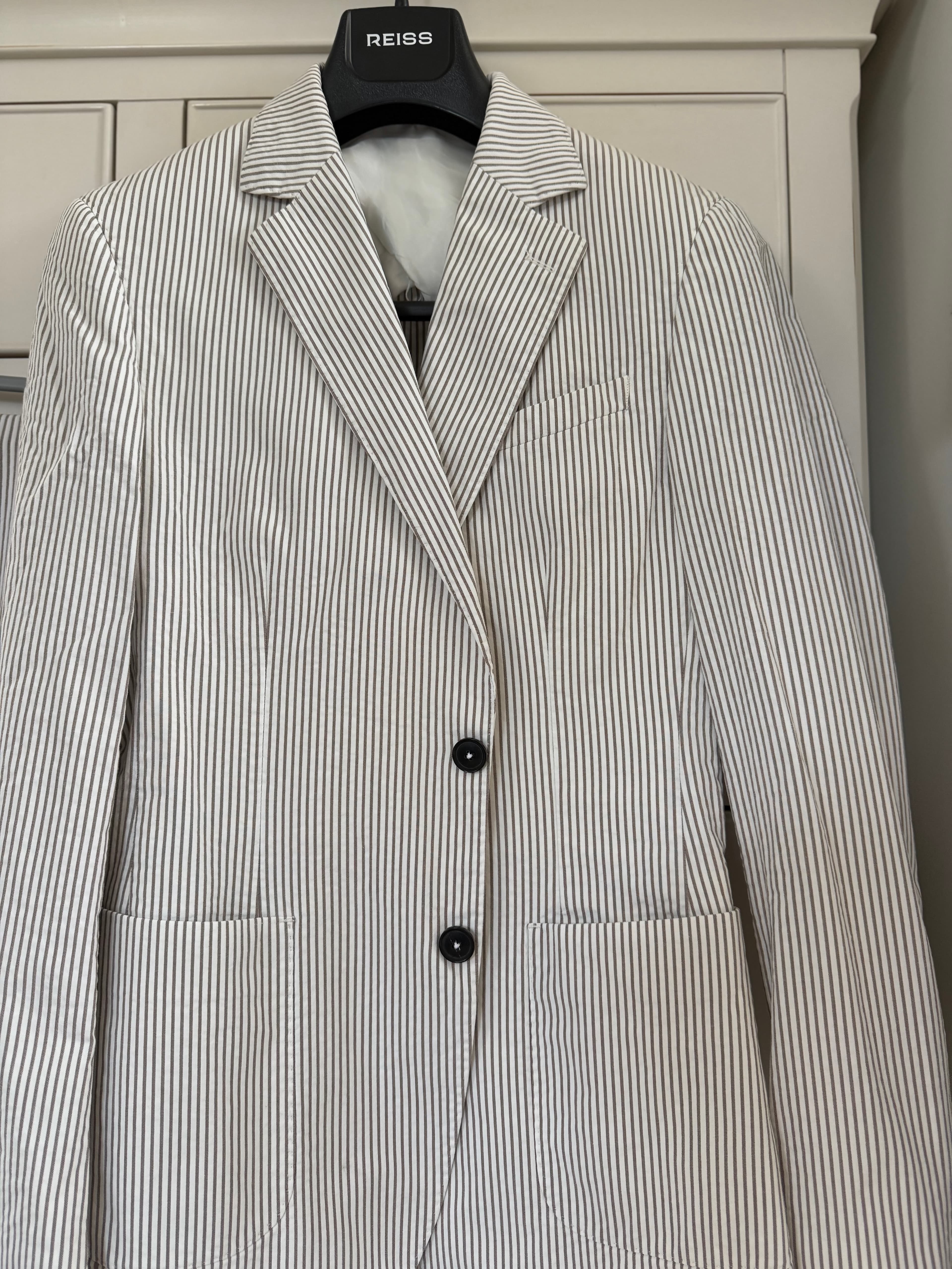 Reiss Seersucker Stripe Suit - M