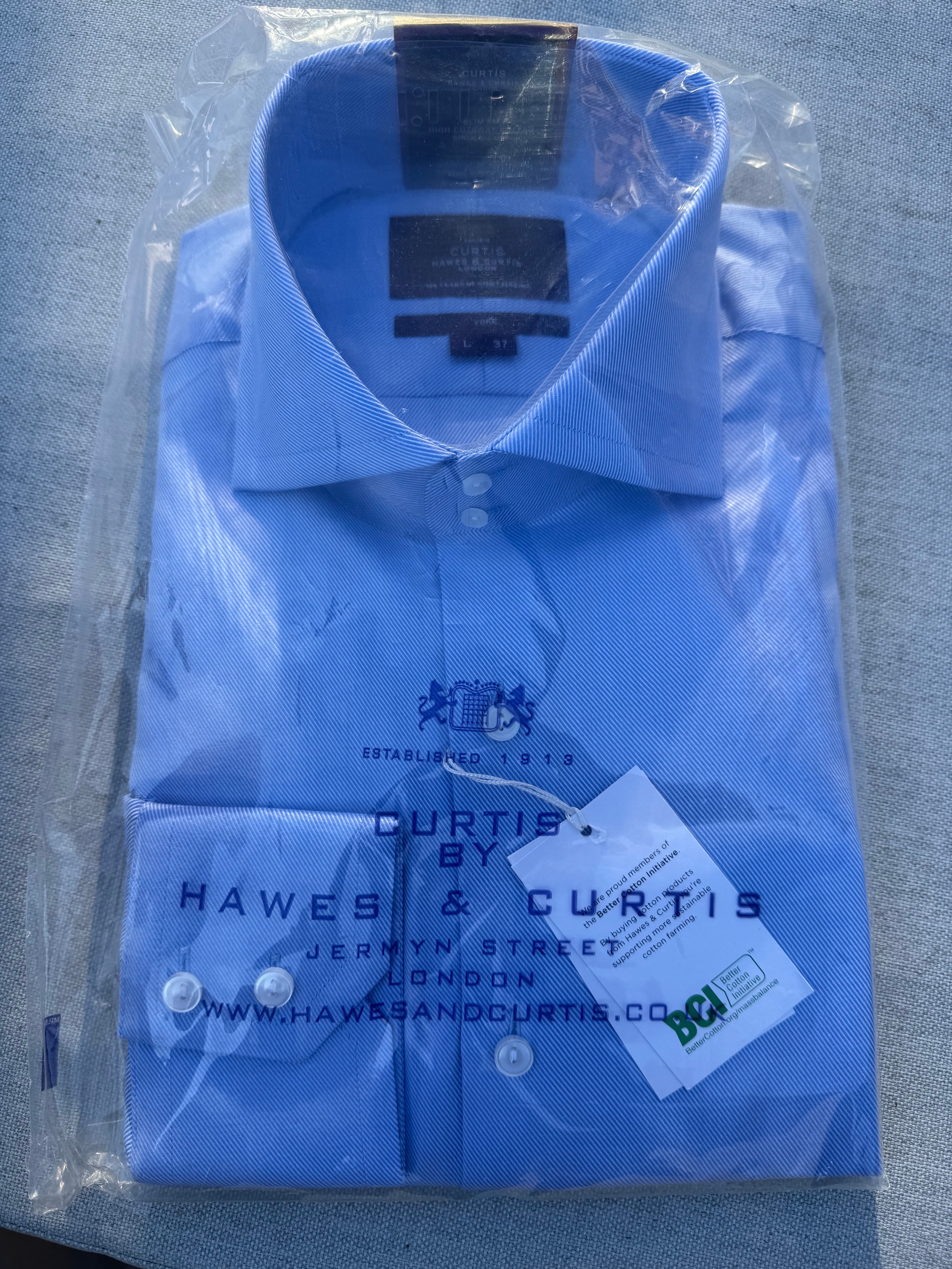Hawes & Curtish Formal Shirt - Sky Blue L - Image 1