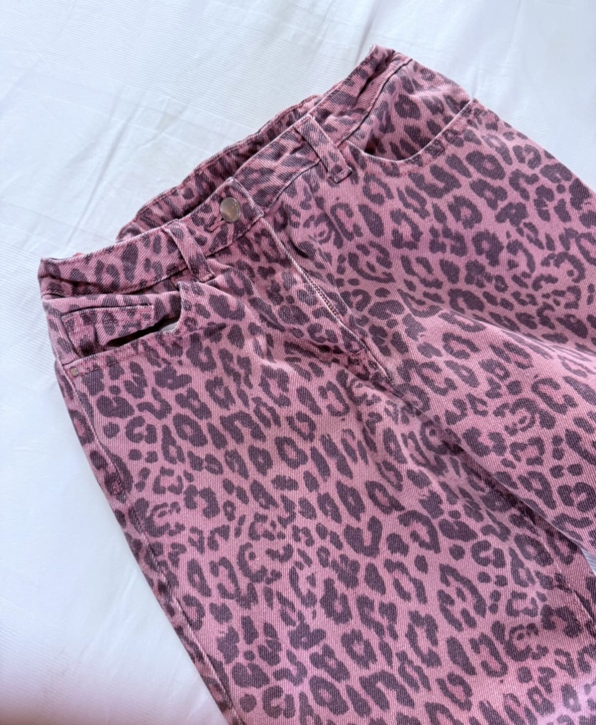 Girls Leopard Print Jeans - Image 1