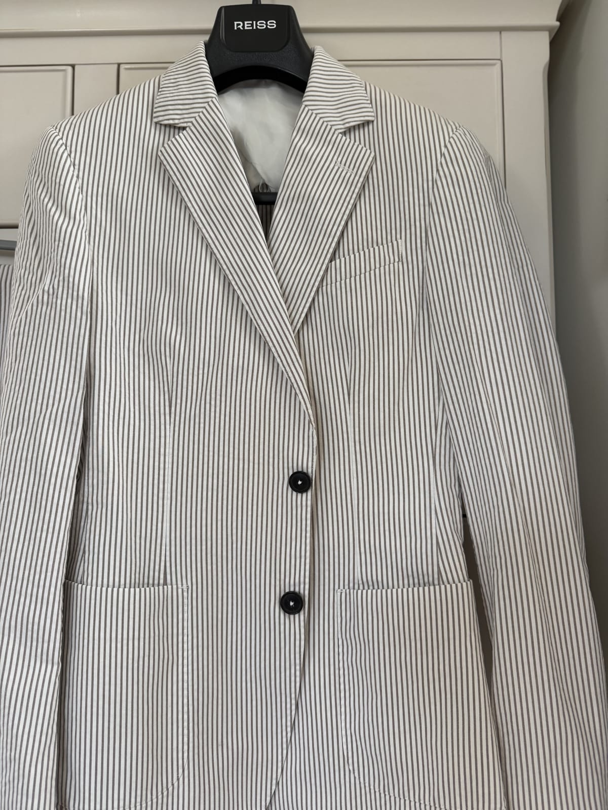 Reiss Seersucker Stripe Suit - M - Image 1