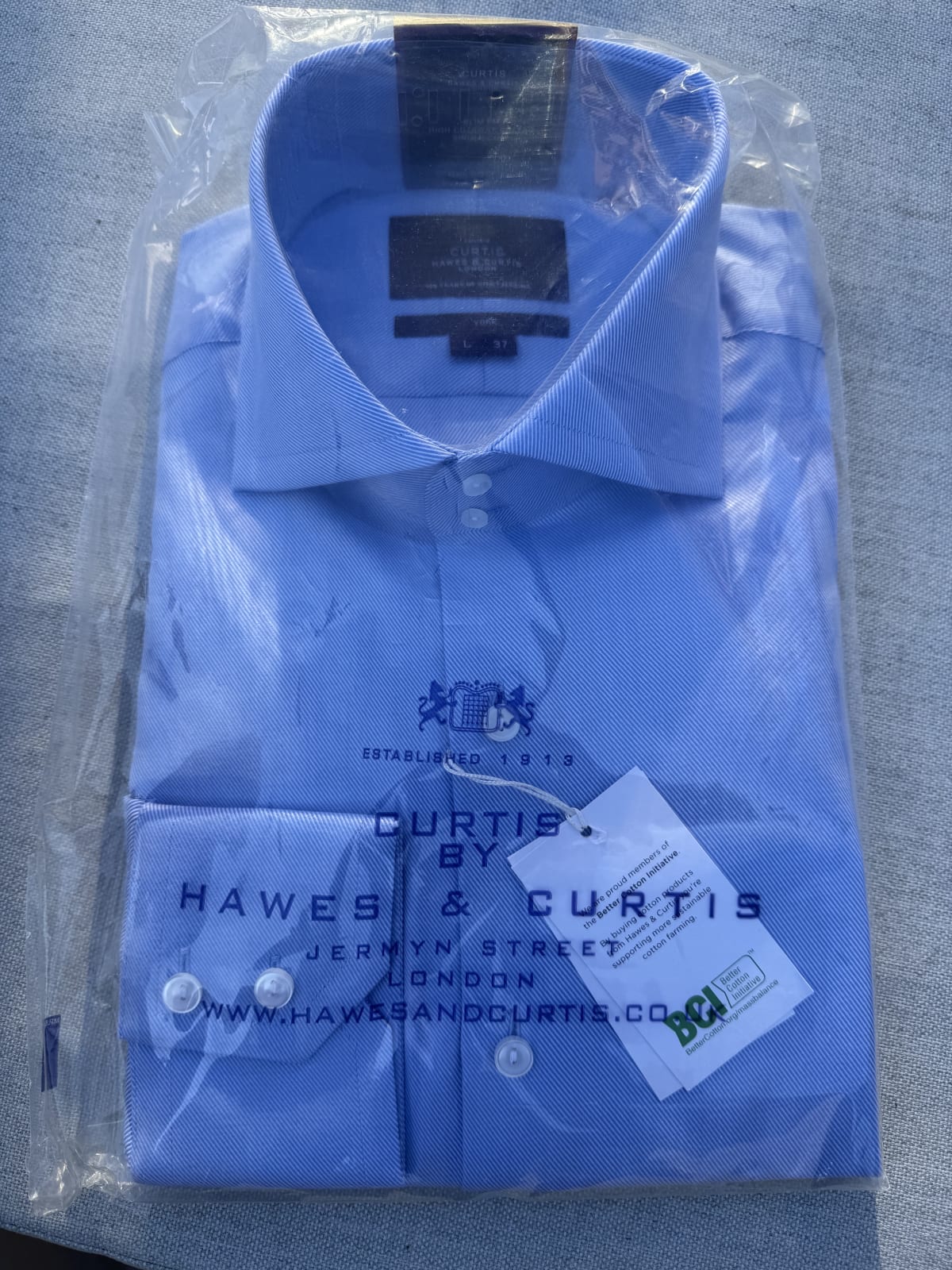 Hawes & Curtish Formal Shirt - Sky Blue L - Image 1