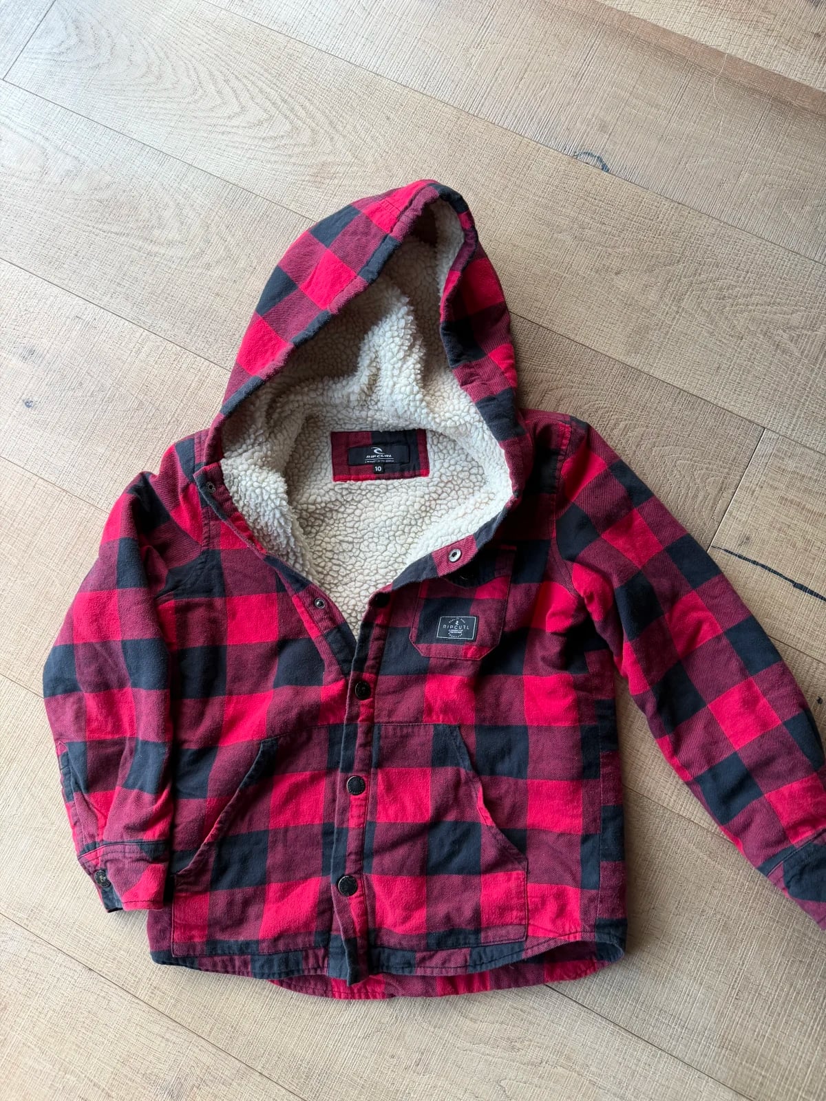Rip Curl Boys’ Fleece-Lined Shacket – Age 10 - Image 1