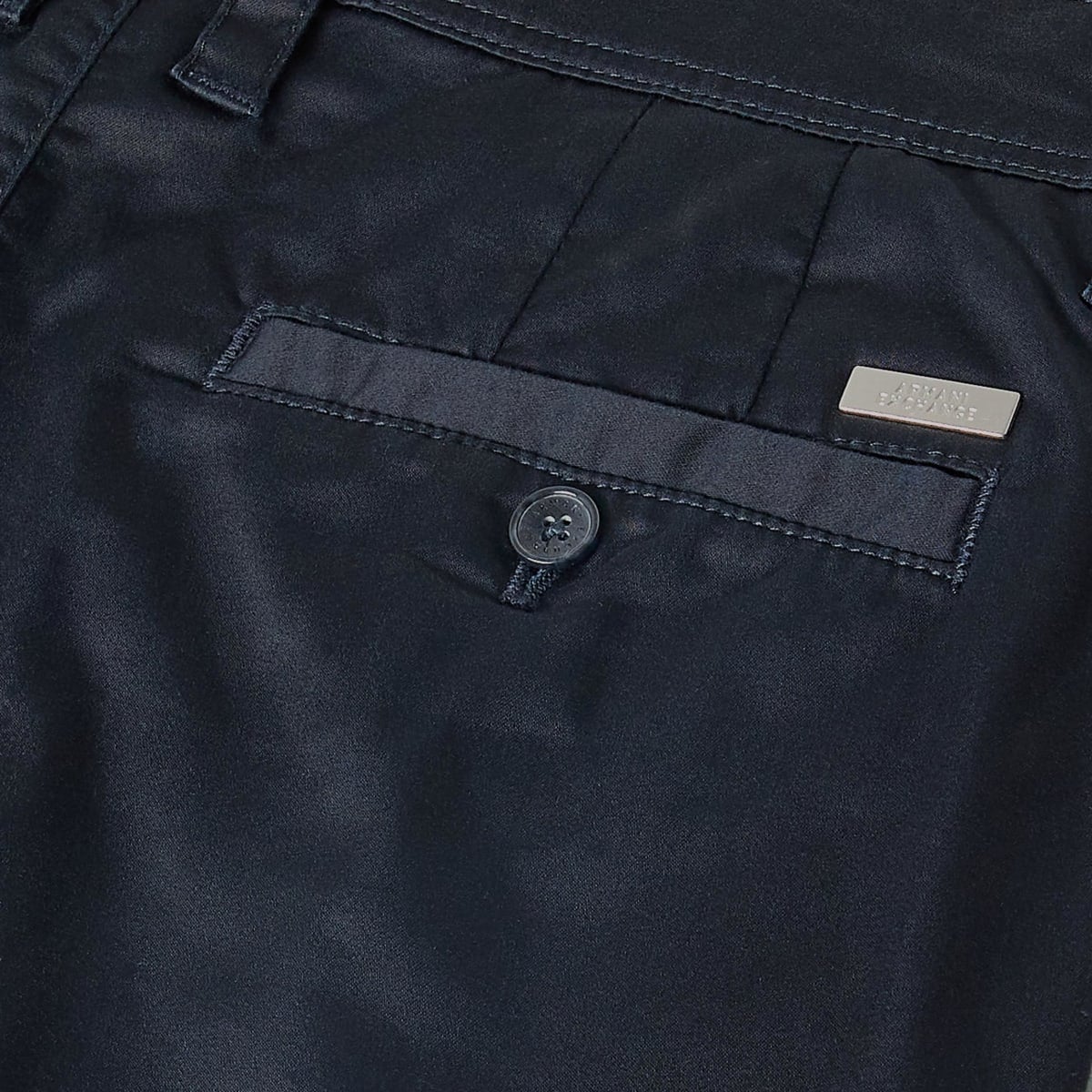 Armani Exchange Navy Logo-Plaque Chino Shorts – Size 30 (Worn Once) - Image 1