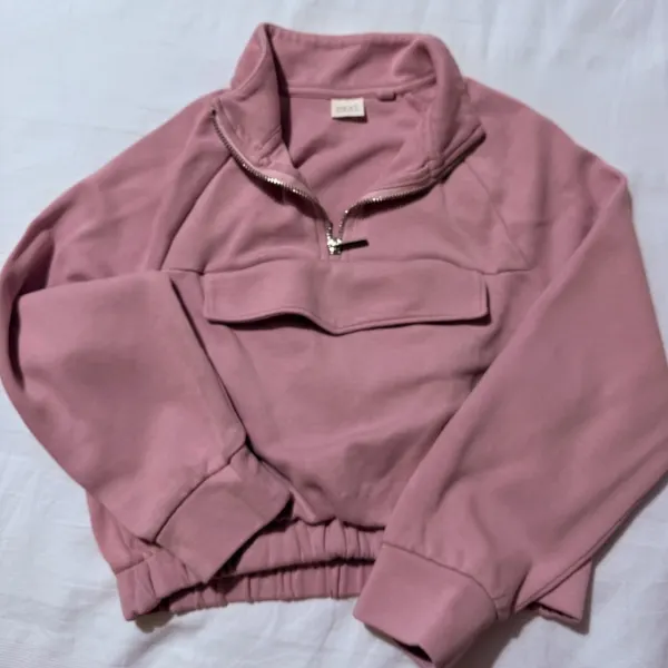 Girls Pink Half-Zip Sweatshirt - 9 Yrs