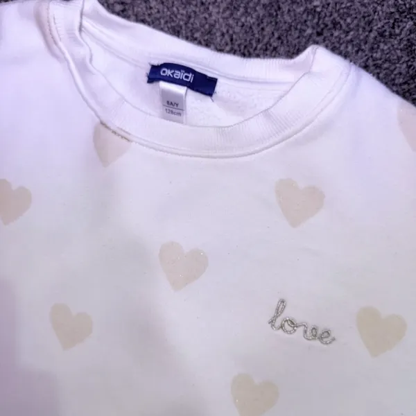 Okaïdi | Girls Heart Print Sweatshirt – 8Y