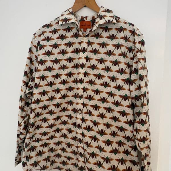 Simon Carter London Insect Print Shirt - Collar Size 16 1/2